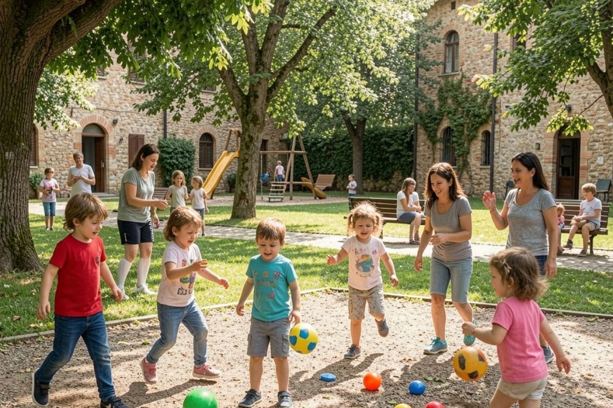 Bambini che giocano in un parco di Pizzo, divertimento per famiglie
